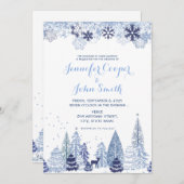 Woodland Snowflakes Winter Weddenschap Kaart (Voorkant / Achterkant)