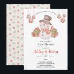 Woodland Snowman Baby shower Invitation Kaart<br><div class="desc">dit is een uitnodiging van het baby shower van de waterverf van bossen ,  compleet met een sneeuwpop !</div>