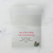 Woodland Snowman Deer Fox Kerstwijk grijs Feestdagen Kaart (Binnen)