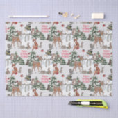 Woodland Snowman Deer Fox kerstwijn grijs Tissuepapier (Craft)