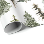 Woodland Snowy Spruce Pine kerstbomen Forest Cadeaupapier (Rol Hoek)