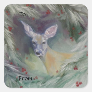 Woodland Spirit Gift Labels/Stickers Vierkante Sticker