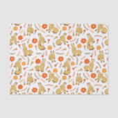 Woodland Spring Bunny Rabbit Floral Tissuepapier (Voorkant)