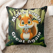 Woodland Squirrel Acorn maakt de aarde weer geweld Kussen (Deken)