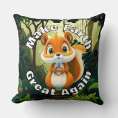 Woodland Squirrel Acorn maakt de aarde weer geweld Kussen (Voorkant)