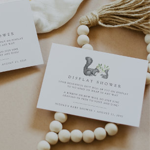 Woodland Squirrel Baby shower Display Douche Informatiekaartje