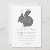 Woodland Squirrel Baby shower Invite Kaart (Voorkant)