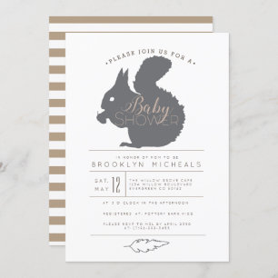 Woodland Squirrel Baby shower Invite Kaart