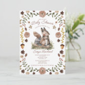 Woodland Squirrel Baby Shower Kaart (Staand voorkant)