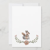 Woodland Squirrel Baby Shower Kaart (Achterkant)
