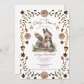 Woodland Squirrel Baby Shower Kaart (Voorkant / Achterkant)