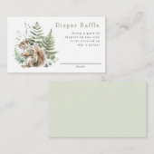Woodland Squirrel Baby shower Luier Raffle Informatiekaartje (Voorkant / Achterkant)