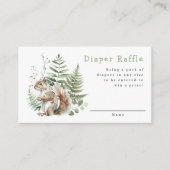 Woodland Squirrel Baby shower Luier Raffle Informatiekaartje (Voorkant)