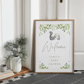 Woodland Squirrel Baby shower Welkomstbord Poster