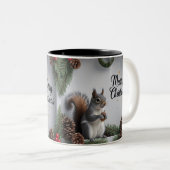 Woodland Squirrel Christmas Two-Tone Mok (Voorkant rechts)