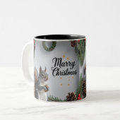 Woodland Squirrel Christmas Two-Tone Mok (Voorkant links)