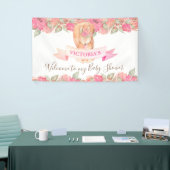 Woodland Squirrel Floral Baby shower Welcome Spandoek (Beurs)