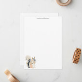 Woodland Squirrel Nature Personalized Stationery Notitiekaartje (Voorkant / Achterkant in situ)