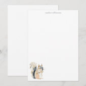 Woodland Squirrel Nature Personalized Stationery Notitiekaartje (Voorkant / Achterkant)
