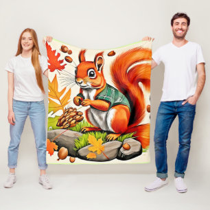 Woodland Squirrel Uitzicht Design Fleece Deken