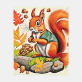 Woodland Squirrel Uitzicht Design Fleece Deken (Voorkant)