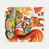 Woodland Squirrel Uitzicht Design Fleece Deken (Voorkant (Horizontaal))