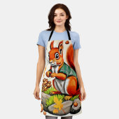 Woodland Squirrel Uitzicht Design Schort (Gedragen)