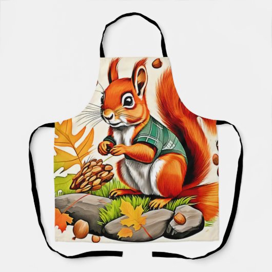 Woodland Squirrel Uitzicht Design Schort (Voorkant)