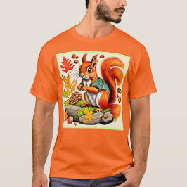 Woodland Squirrel Uitzicht Design T-shirt