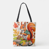 Woodland Squirrel Uitzicht Design Tote Bag (Achterkant)