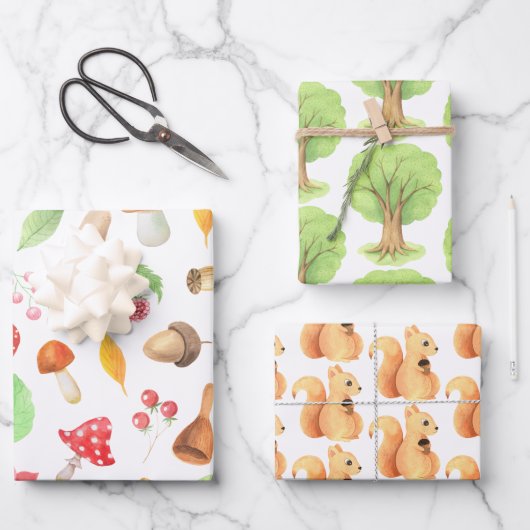 Woodland Squirrel Wrapping Paper Set (Voorkant)
