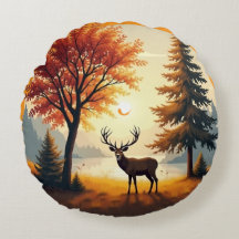 Woodland Stag Deer Kussen Hoesje, Cottage Decor