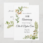 Woodland-stijl 50e Jubileum-uitnodiging Kaart (Voorkant / Achterkant)