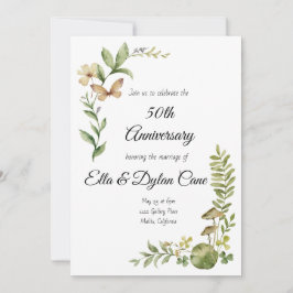 Woodland-stijl 50e Jubileum-uitnodiging Kaart