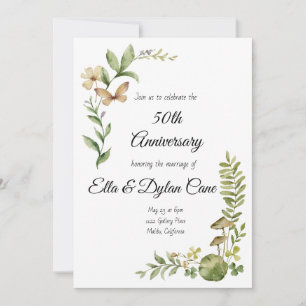 Woodland-stijl 50e Jubileum-uitnodiging Kaart