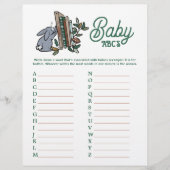 Woodland Storybook ABCs Baby shower Party Game Flyer (Voorkant)