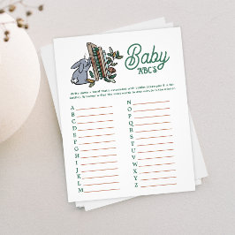 Woodland Storybook ABCs Baby shower Party Game Flyer