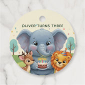 Woodland Storybook Animals 3rd Birthday Bedankjes Labels (Achterkant)