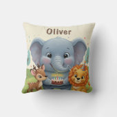 Woodland Storybook Animals Personalized Birthday Kussen (Achterkant)