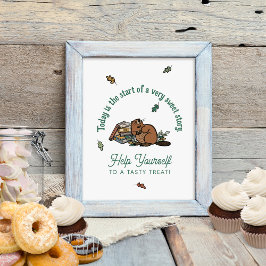 Woodland Storybook Baby shower Dessert Tafelbord Poster