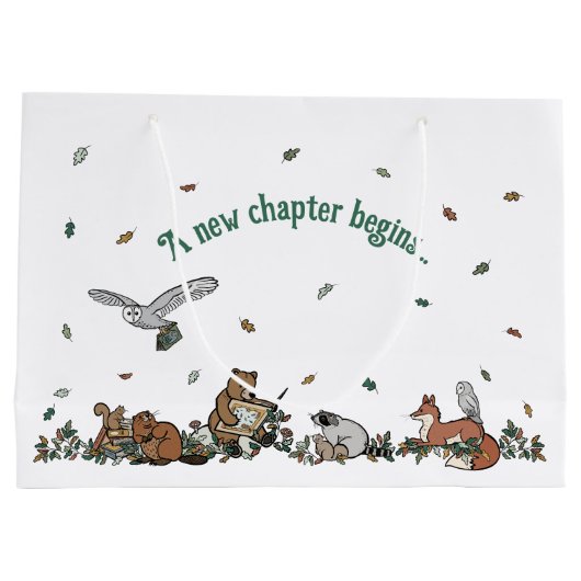 Woodland Storybook Baby shower Groot Cadeauzakje (Achterkant)