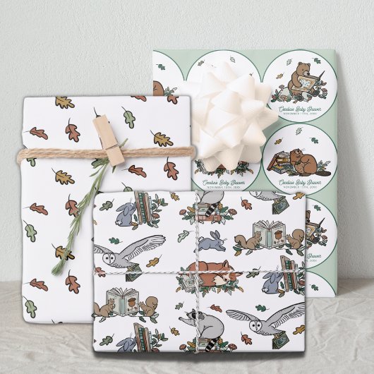 Woodland Storybook Baby shower Inpakpapier Vel