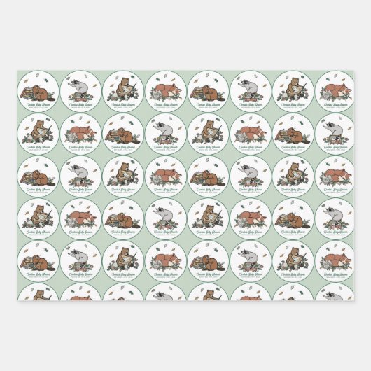 Woodland Storybook Baby shower Inpakpapier Vel (Voorkant 2)