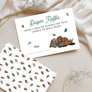Woodland Storybook Baby shower Luier Raffle Informatiekaartje
