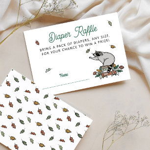 Woodland Storybook Baby shower Luier Raffle Informatiekaartje