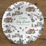 Woodland Storybook Baby shower Papieren Kommen<br><div class="desc">Voeg een vleugje betovering toe aan uw baby shower met onze aangepaste baby shower party borden. Elk bord bevat uw persoonlijke naam en de datum van het evenement, samen met charmante illustraties van bosdieren en verhalenboeken tussen de herfstbladeren. Deze borden vormen een perfecte aanvulling op het Woodland Storybook Baby shower...</div>