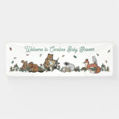 Woodland Storybook Baby shower Welkom Spandoek (Horizontaal)