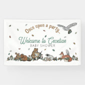 Woodland Storybook Baby shower Welkom Spandoek (Horizontaal)
