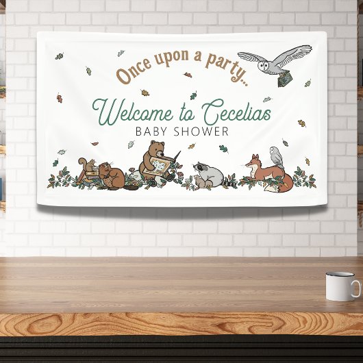 Woodland Storybook Baby shower Welkom Spandoek