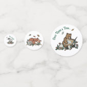 Woodland Storybook Forest Animals Baby shower Confetti (Achterkanten)